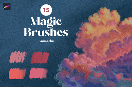 Gouache Texture Procreate Brushes, a Brush Add-On by Moon House Shop