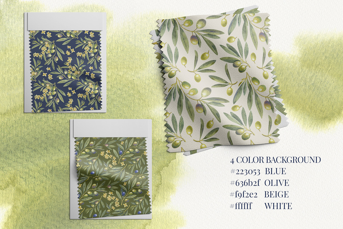 Olive Branches Watercolor Clipart, a Food Illustration by YarovaArt (Photo 18 of 28)