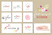 Feminine Watercolor Logo Pack, a Branding & Logo Template by Susan Brand Design (Thumbnail 2 of 2)