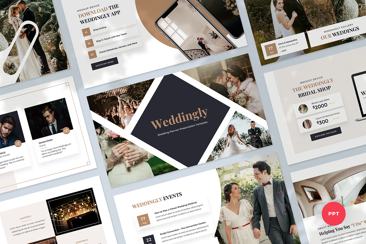 Wedding Planner PowerPoint Template, a Presentation Template by Flat Icons