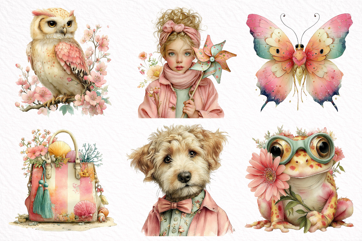 Summer Watercolor Clipart PNG, an Illustration by DreamArtGraphic (Photo 4 of 8)