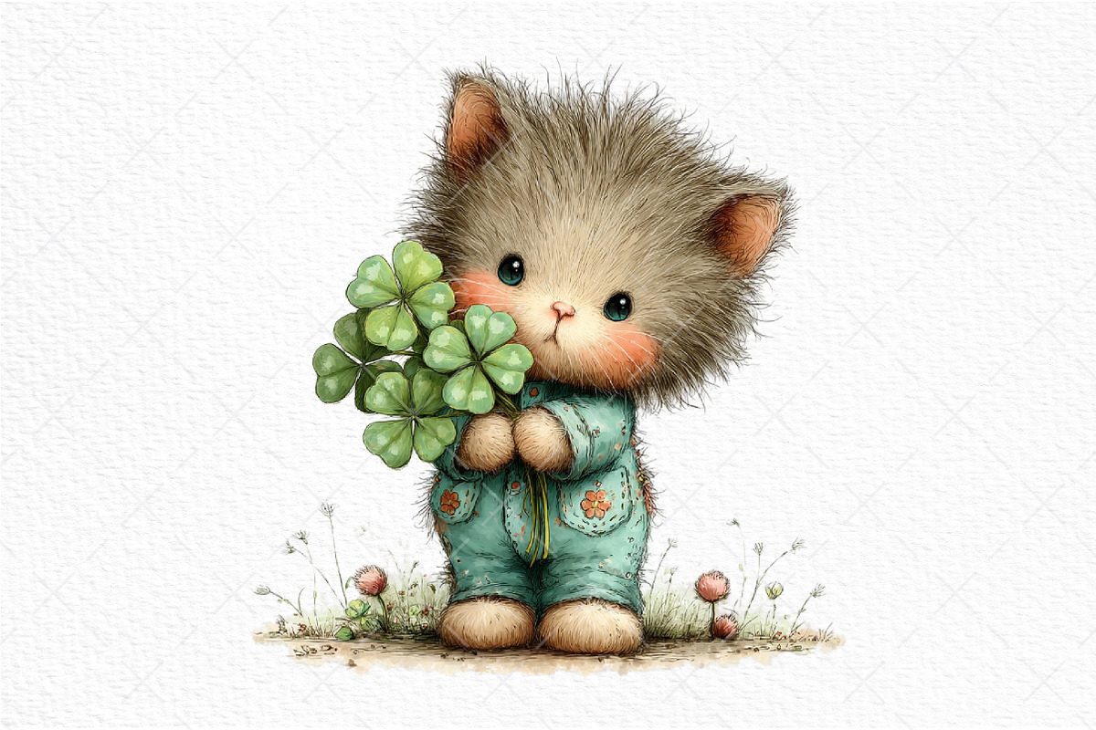 Whimsical St Patrick's Day Cat PNG, an Illustration by Craft Nest (Photo 11 of 11)
