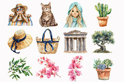 Greek Vacation Clipart, an Illustration by Design Market (Thumbnail 5 of 7)