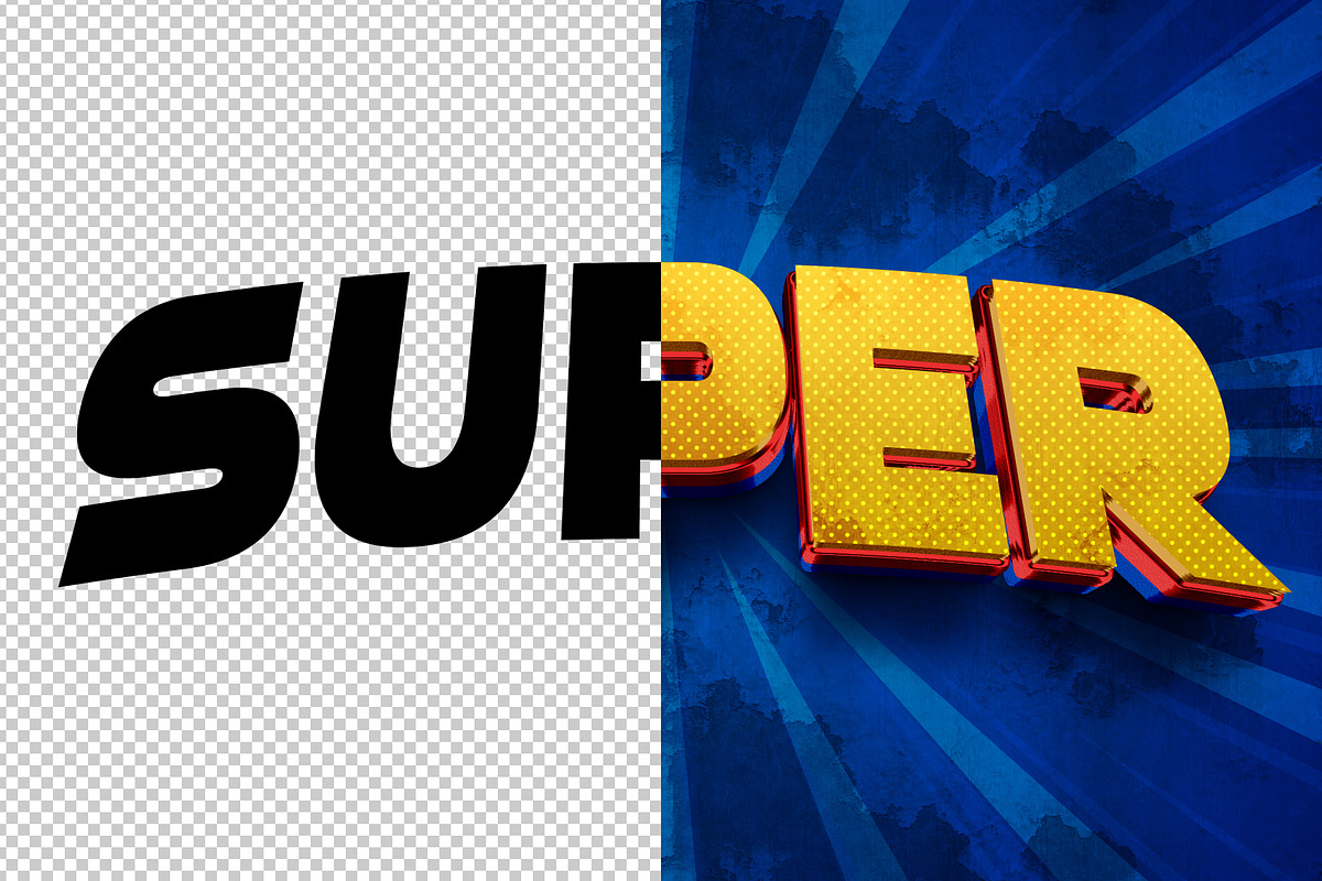 Super 3D editable text effect, a Layer Style Add-On by Hello Muh (Photo 2 of 2)