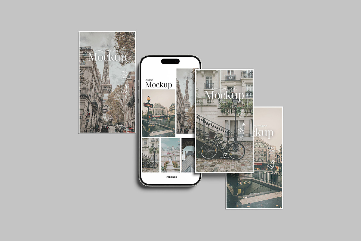 Instagram Stories Mockup, an iPhone Mockup by Graphiculon (Photo 3 of 11)