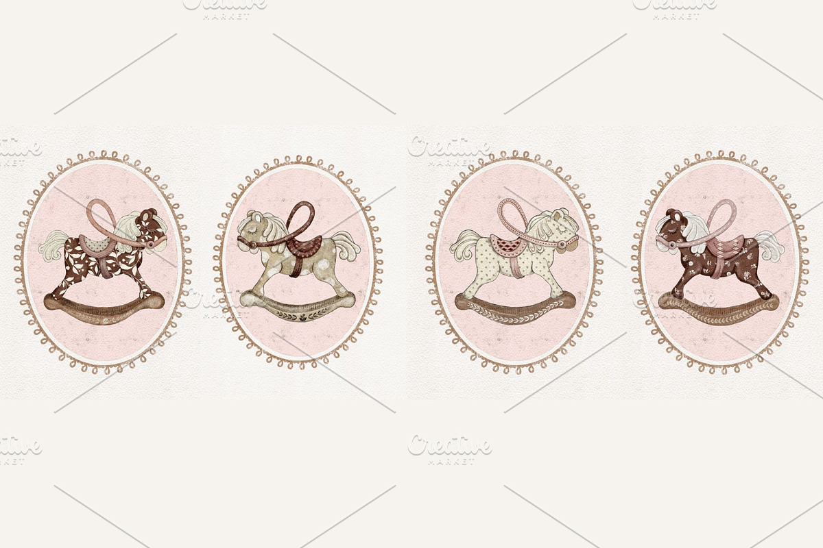 Rocking Horses Nursery Collection, a Pattern Graphic by MouseGrey (Photo 14 of 15)