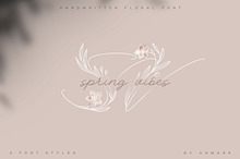 Spring Vibes. Floral Font + Frames