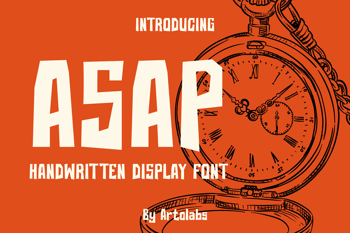 ASAP | Bold Handwritten Display Font, a Sans Serif Font by Artolabs (Photo 1 of 12)