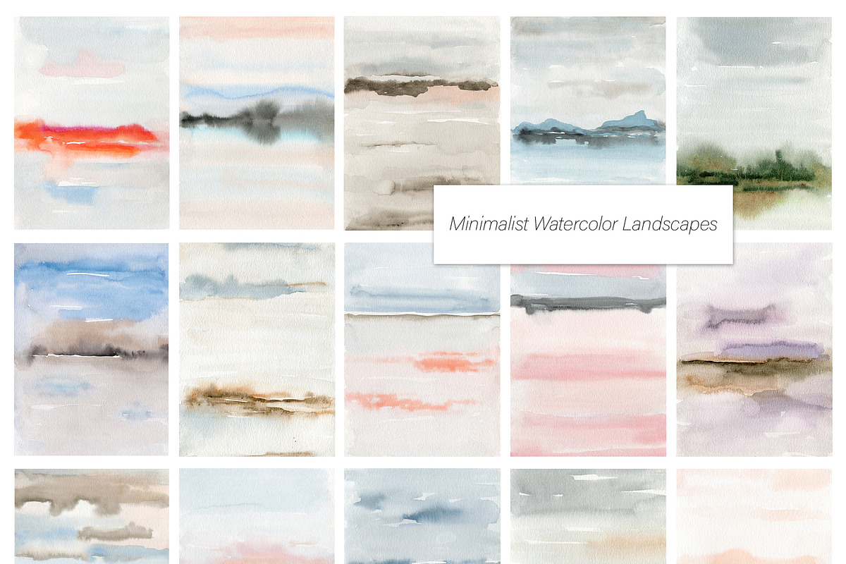 Minimalist Watercolor Landscapes, a Background Graphic by Marmoris.Arts (Photo 22 of 23)