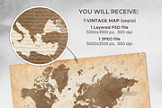 Vintage map Element Set, a Texture Illustration by LeiaSW (Thumbnail 2 of 6)