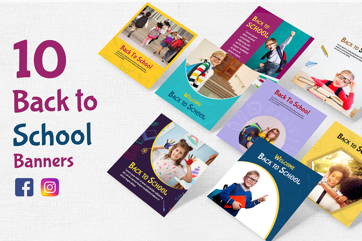 10 Back To School Banners, a Social Media Template by Nisha Droch (Photo 1 of 4)