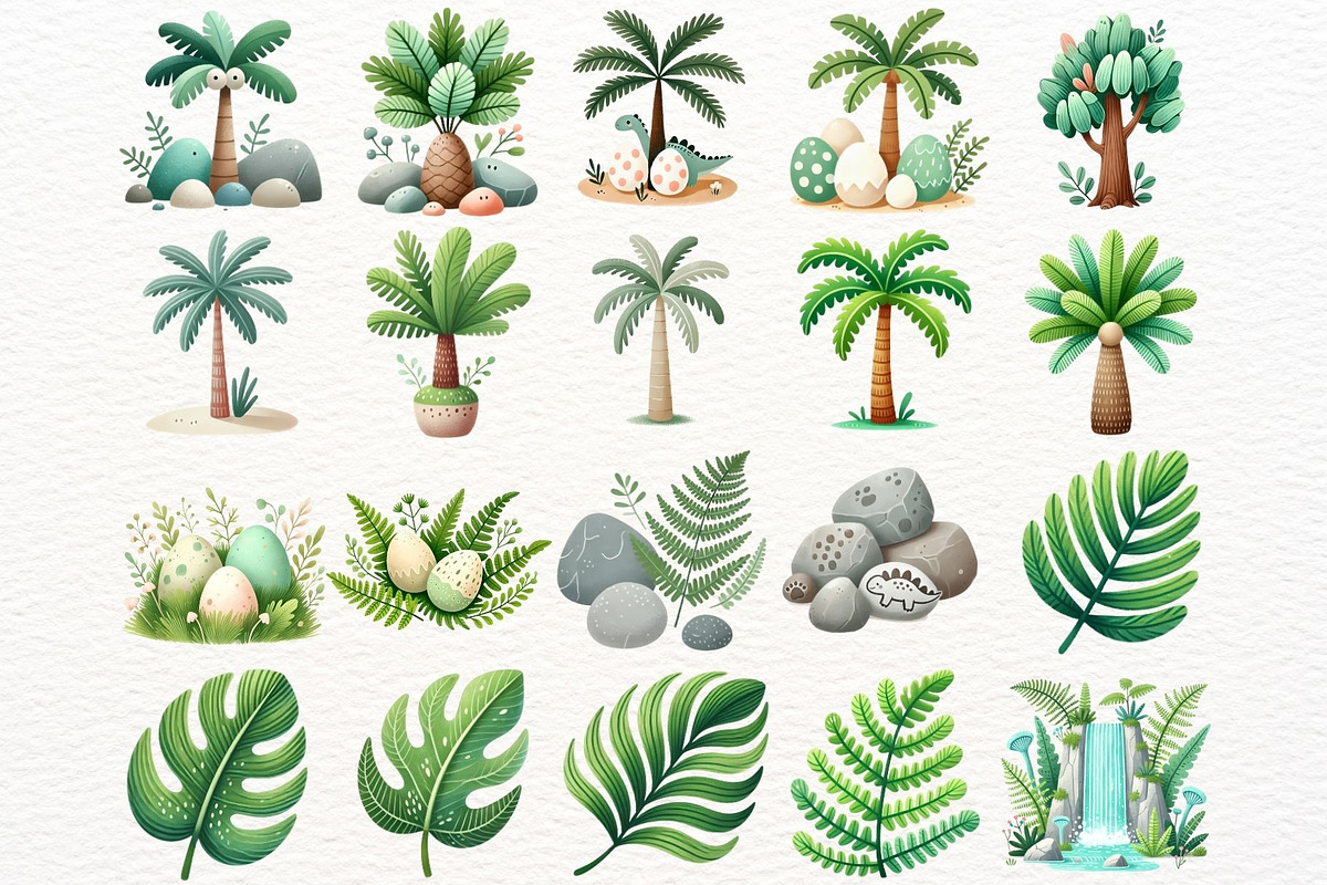 Watercolor Dinosaur Clipart Set, an Animal Illustration by Nicolle's Colorful Art (Photo 5 of 8)