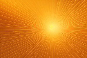 Minimalist Sun Illustration. A Vibrant Orange Background Radiating With Lines E