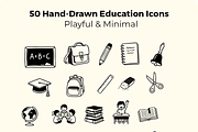 Hand-Drawn Education Icons Set, an Education Illustration by Imran Haroon (Thumbnail 3 of 5)