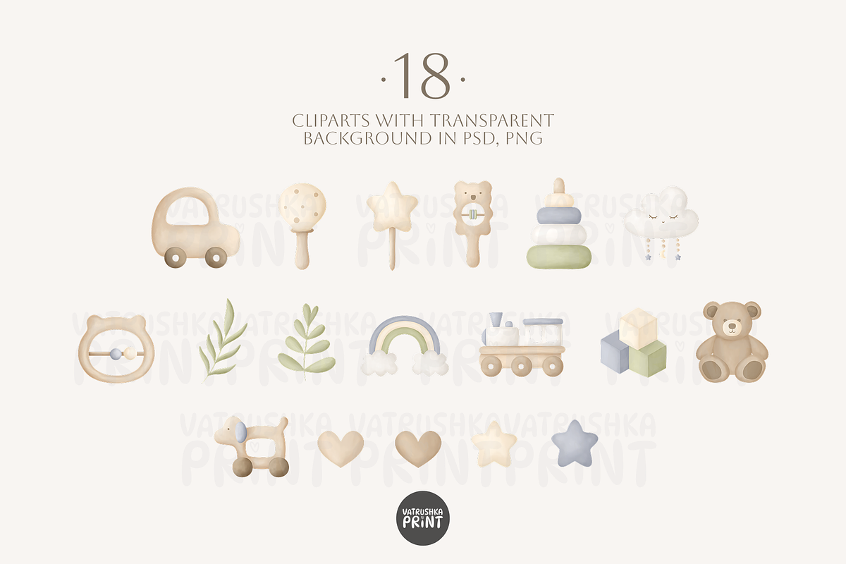 Whimsy Toys - kids patterns, a Pattern Graphic by vatrushkaprint_store (Photo 3 of 7)