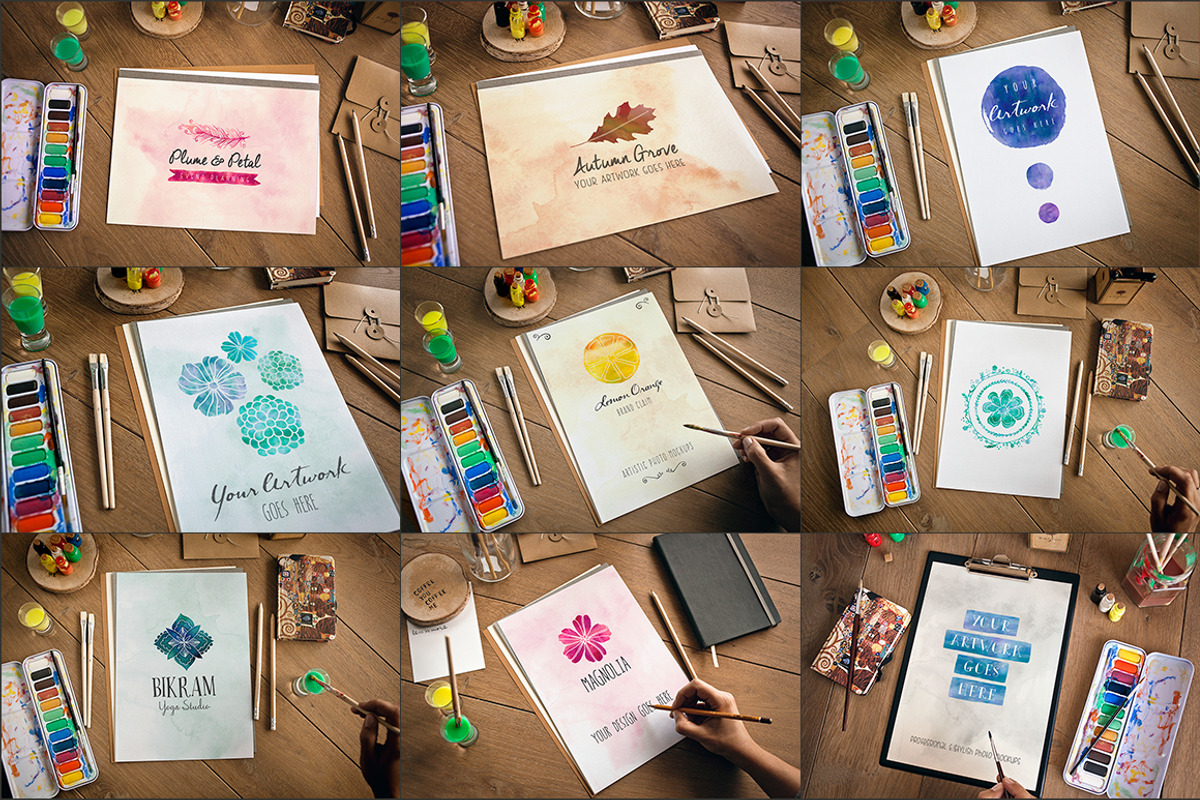Sketched and painted artwork mockups, a Print Template by show it better (Photo 5 of 5)