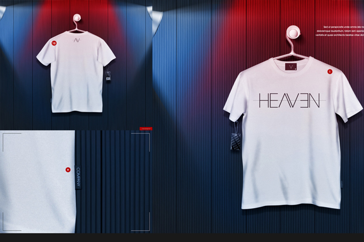 Men's T-shirt On 5 Stages Mock-up, a Hoody Mockup by Mocca Mockups Store (Photo 65 of 69)