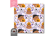 Halloween Dog Pumpkins Pattern, a Pattern Graphic by KisbyArt (Thumbnail 3 of 3)