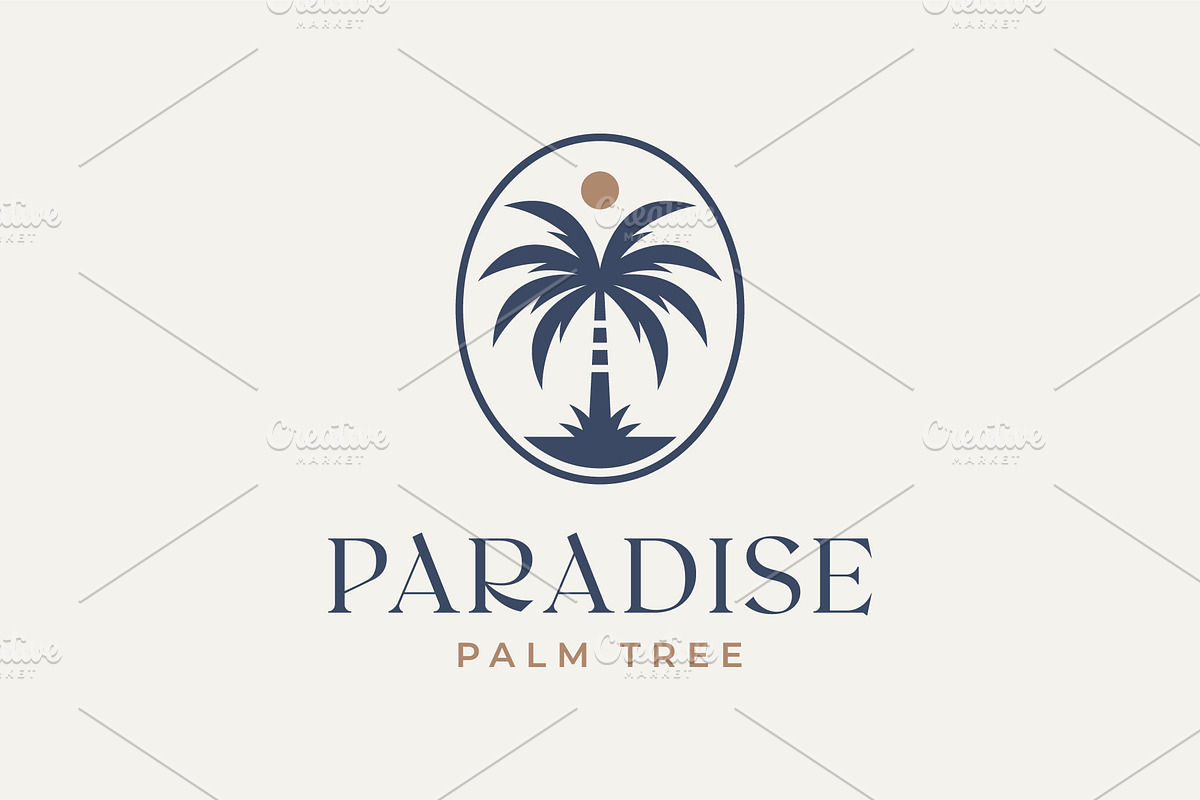 summer palm tree badge logo, a Branding & Logo Template by Blazybone (Photo 2 of 2)