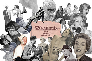 Vintage People Collage Pack 500 Png