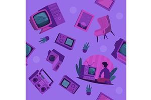 Lo fi pattern. seamless background, a Technology Illustration by Onyx