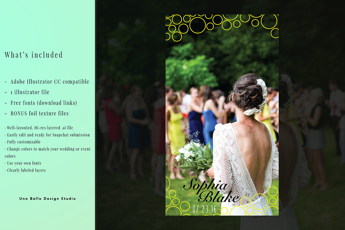 Summer Chic Wedding Geofilter, a Social Media Template by Uno Bello Design Studio (Photo 3 of 3)