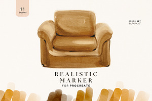Realistic Procreate Marker Brushes