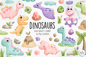 Dinosaur Clipart, Nursery Clipart