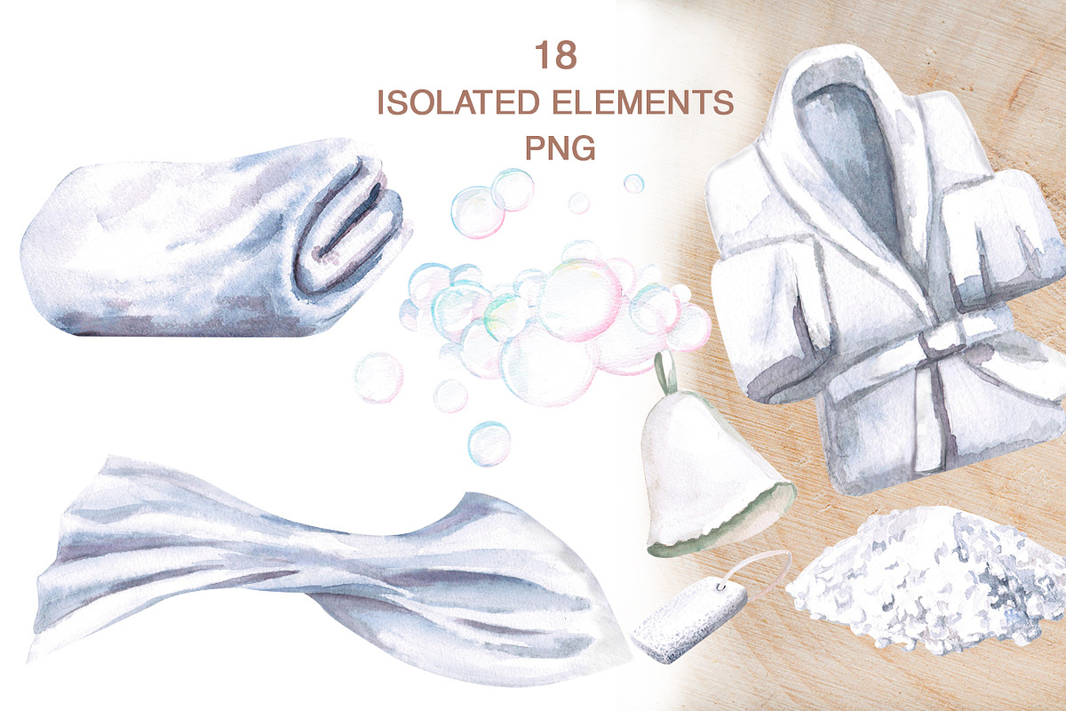 Bath and sauna accessories, a Decorative Illustration by SvetLana (Photo 2 of 15)