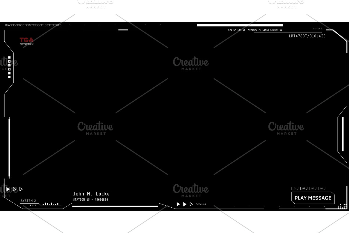 Futuristic white UI video overlay, a Technology Illustration by SkyVectors