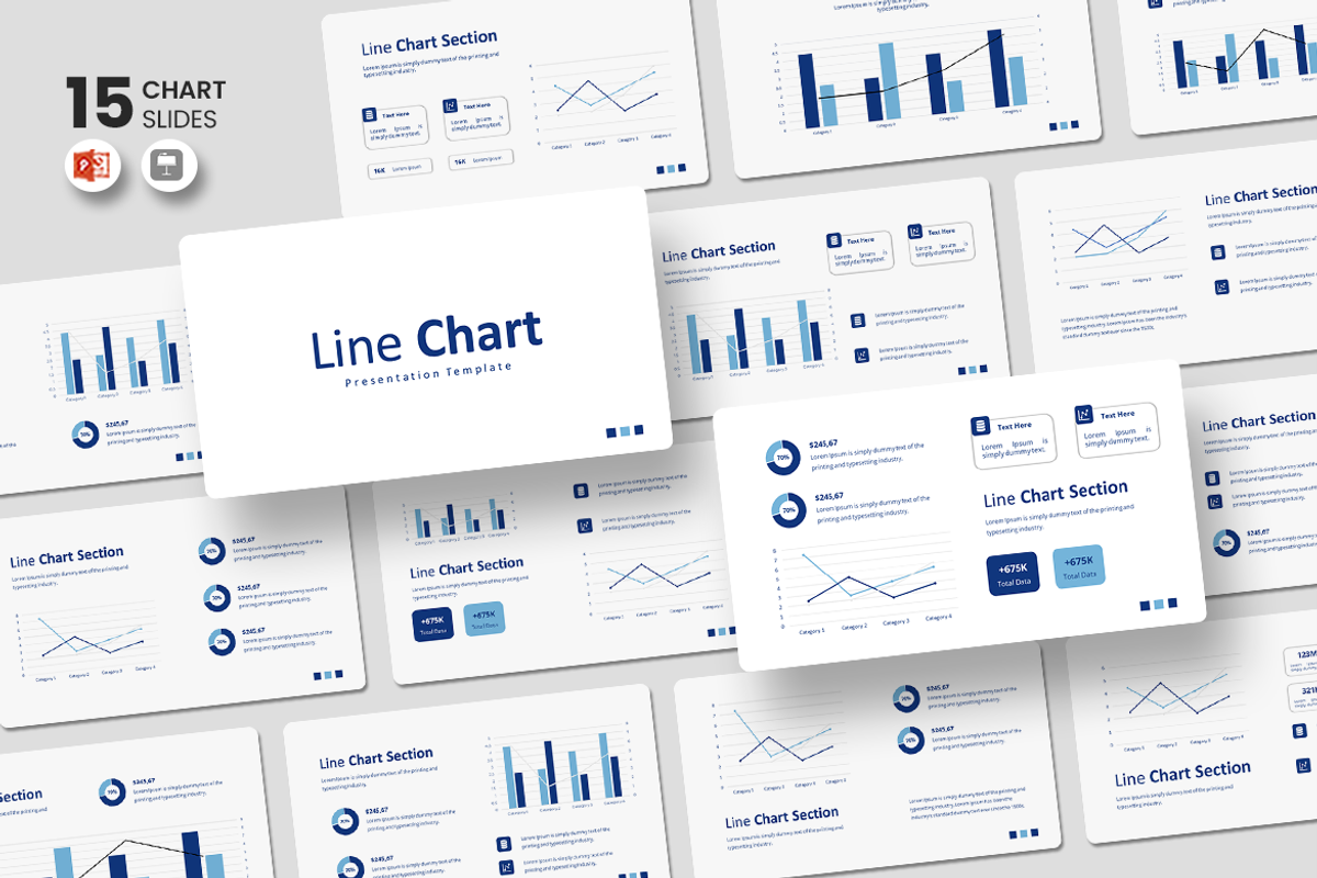 Line Chart - PowerPoint Template, a Presentation Template by QR Design ...