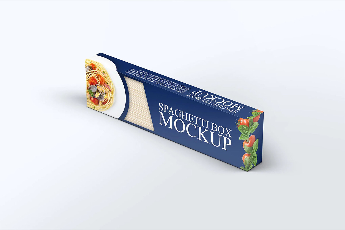 Spaghetti Box Mock-up, a Product Mockup by DesignRushMarket (Photo 6 of 6)