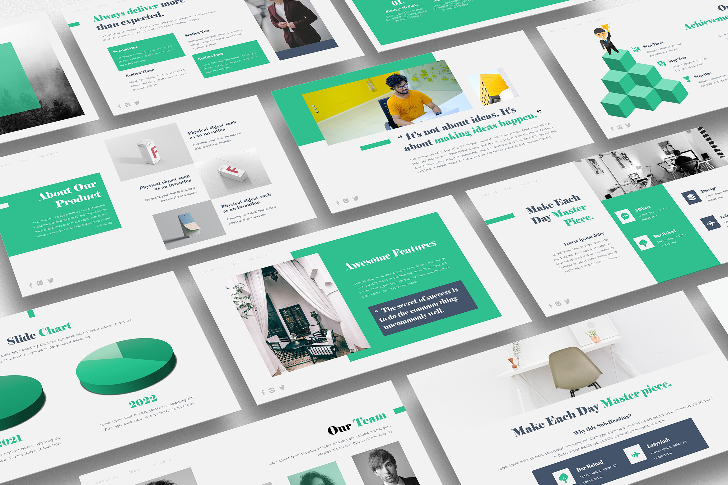 Greeney PowerPoint Template, a Presentation Template by graphix_shiv