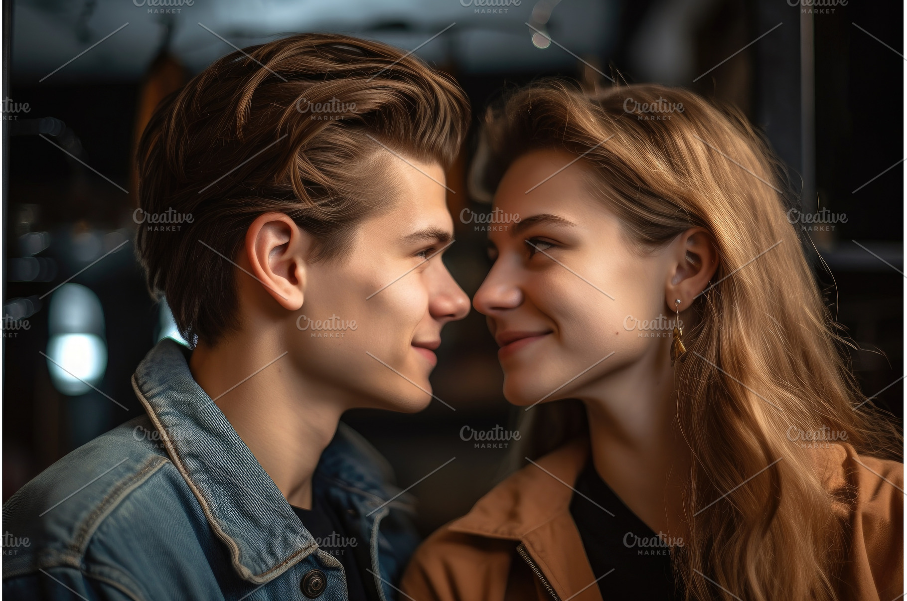 a young couple looking at each other, a Person Photo by Sergey Kotenev