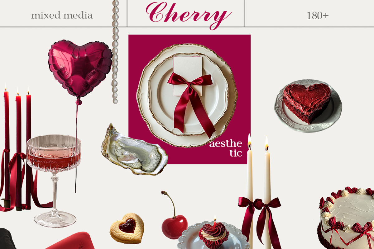 Cherry vibe Mixed media collage, an Object Graphic by 60secondsArt (Photo 6 of 7)