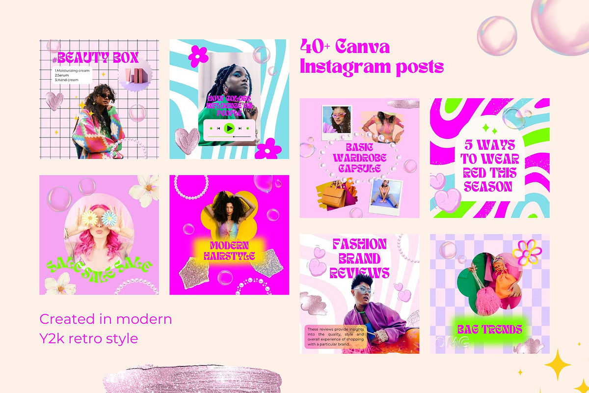 Retro & Y2K Instagram Template Pack, a Social Media Template by Sofico (Photo 5 of 10)