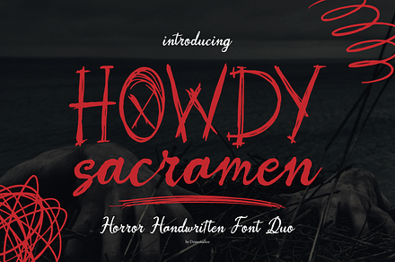 Howdy Sacramen | Horror Handwritten, a Font by Denustudios