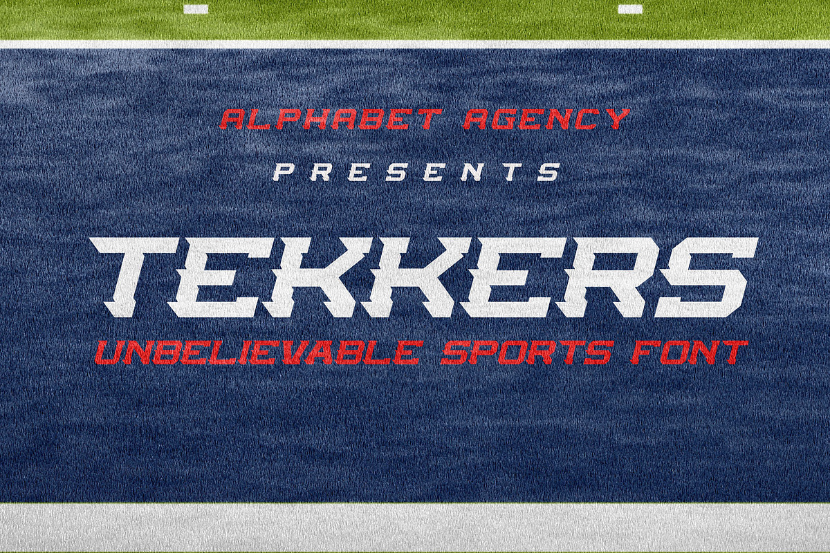 TEKKERS - UNBELIEVABLE SPORTS FONT, a Slab Serif Font by Alphabet Agency (Photo 1 of 8)