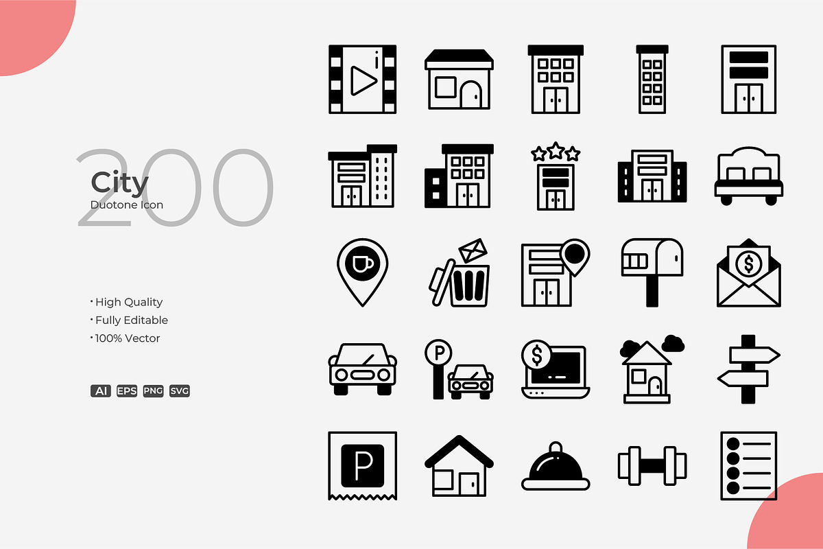 City Duotone Icons, a Duotone Icon by Bloodline
