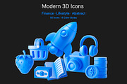 Modern 3D Icons Set, an Icon by GraphicWave (Thumbnail 1 of 4)