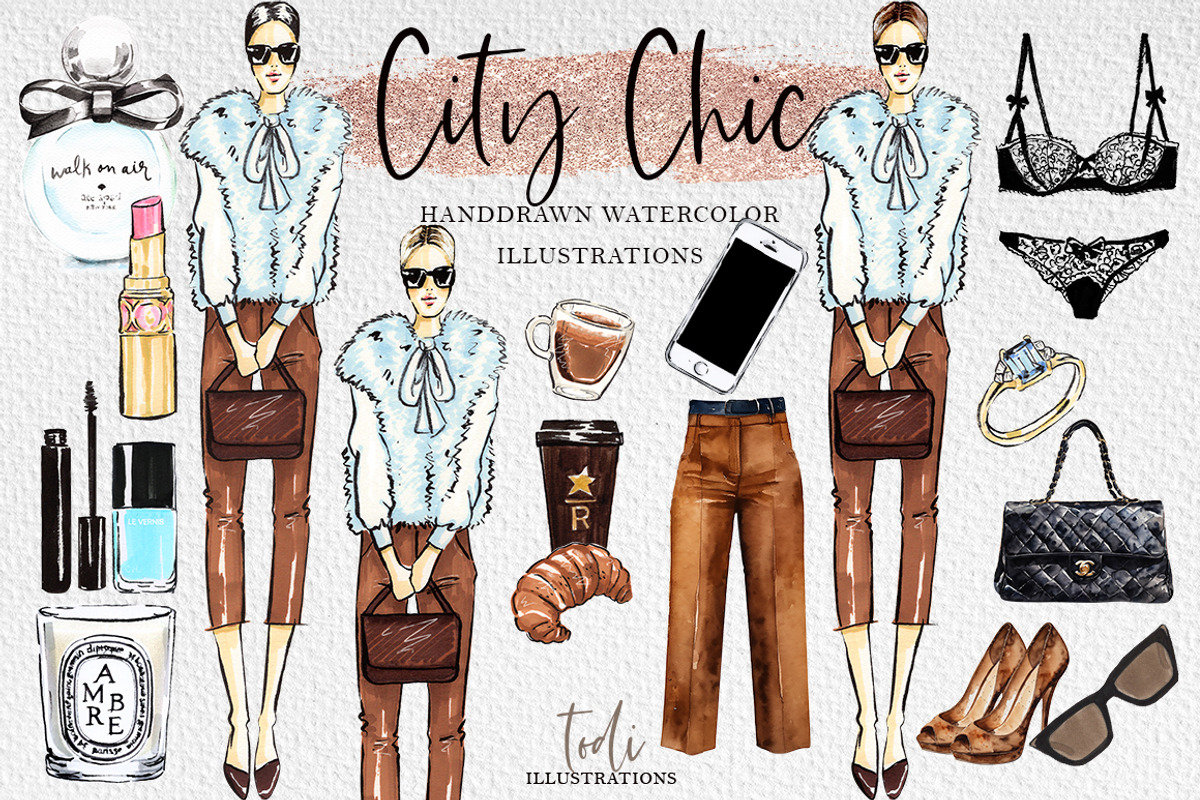 City Chic Clip Art Set, an Object Illustration by creativeDi (Photo 2 of 3)