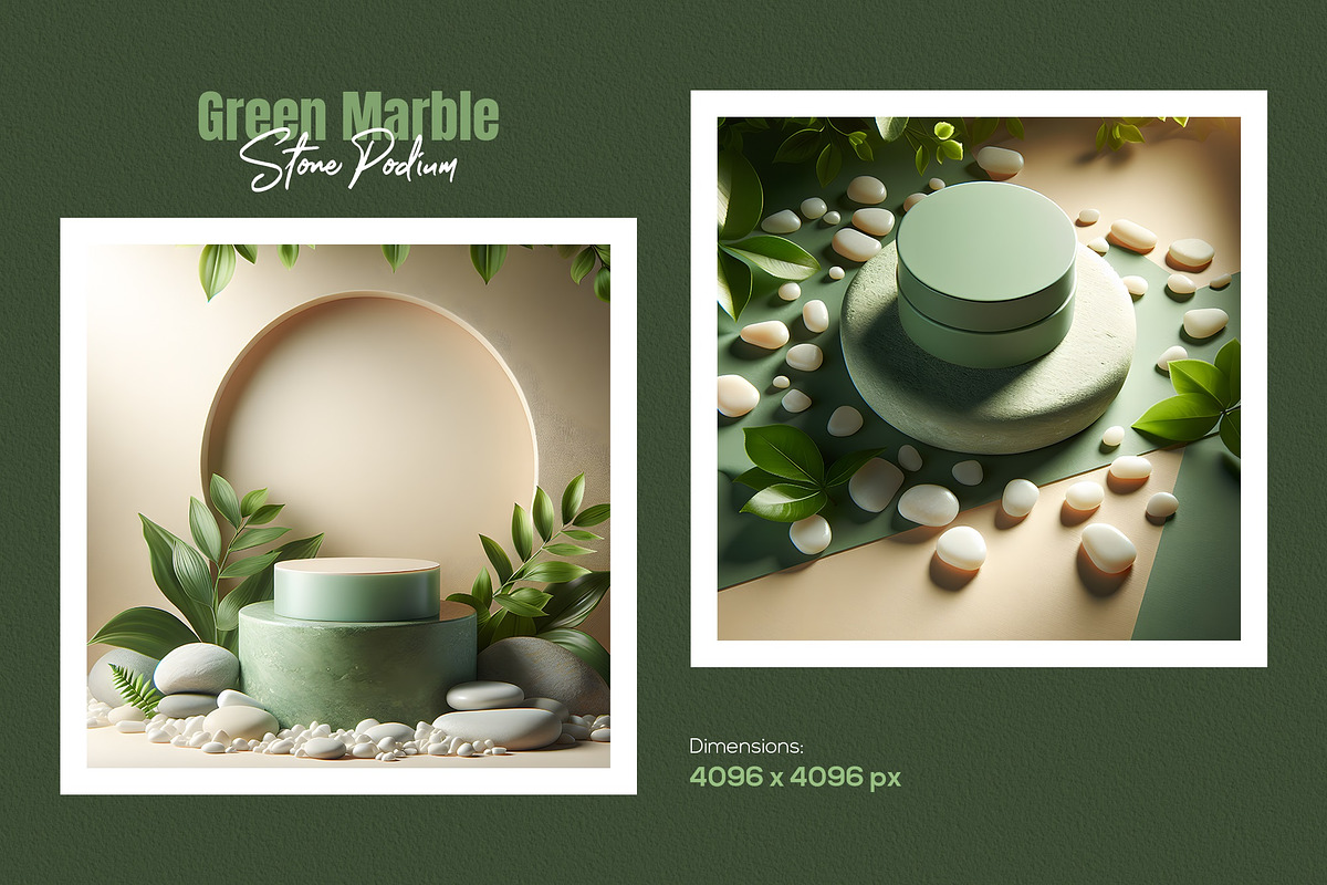 20 Green Marble Stone Podium Bundle, a Background Photo by zahidhossainalif (Photo 11 of 11)