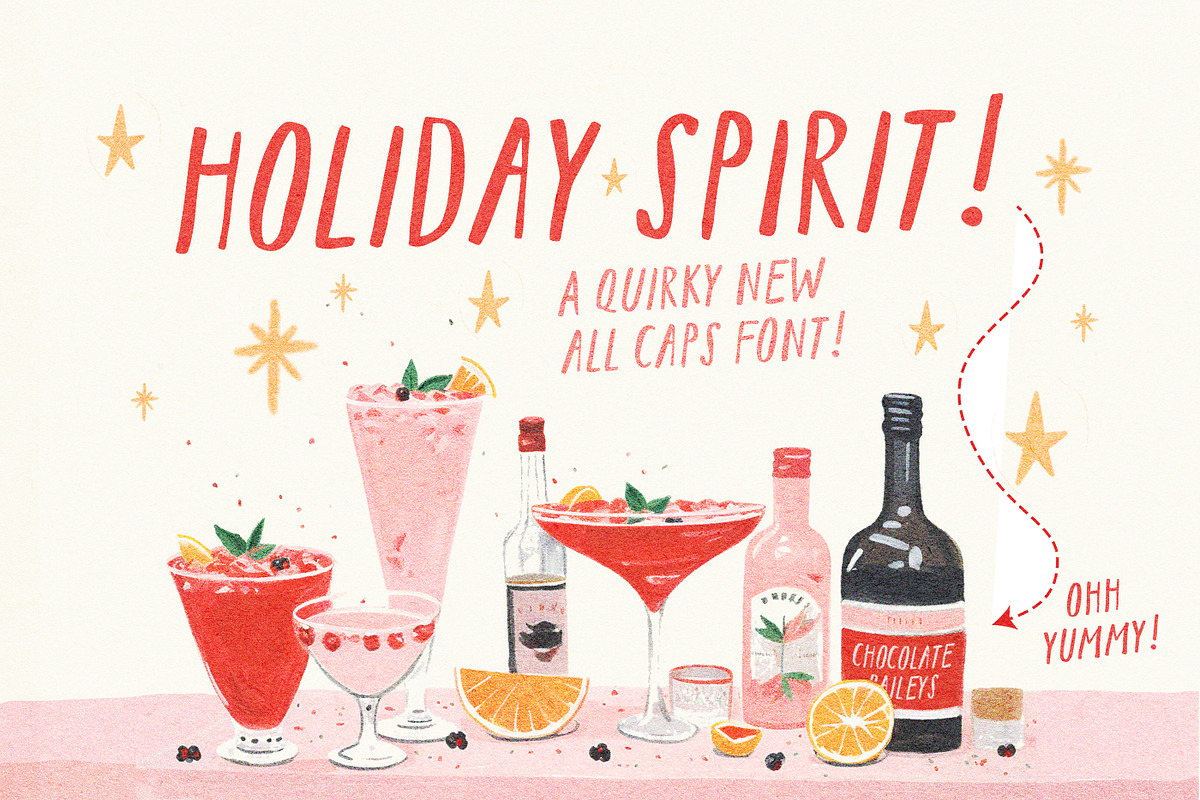 Holiday Spirit Font, a Handwritten Font by Nicky Laatz (Photo 1 of 9)