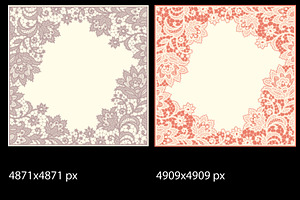 Lace Seamless Pattern, Corner, Card.