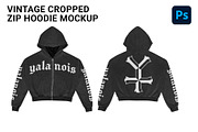 vintage cropped zip hoodie mockup, a Hoody Mockup by yalanois (Thumbnail 1 of 5)
