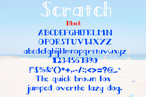 Scratch -Regular, Block, Italic Font