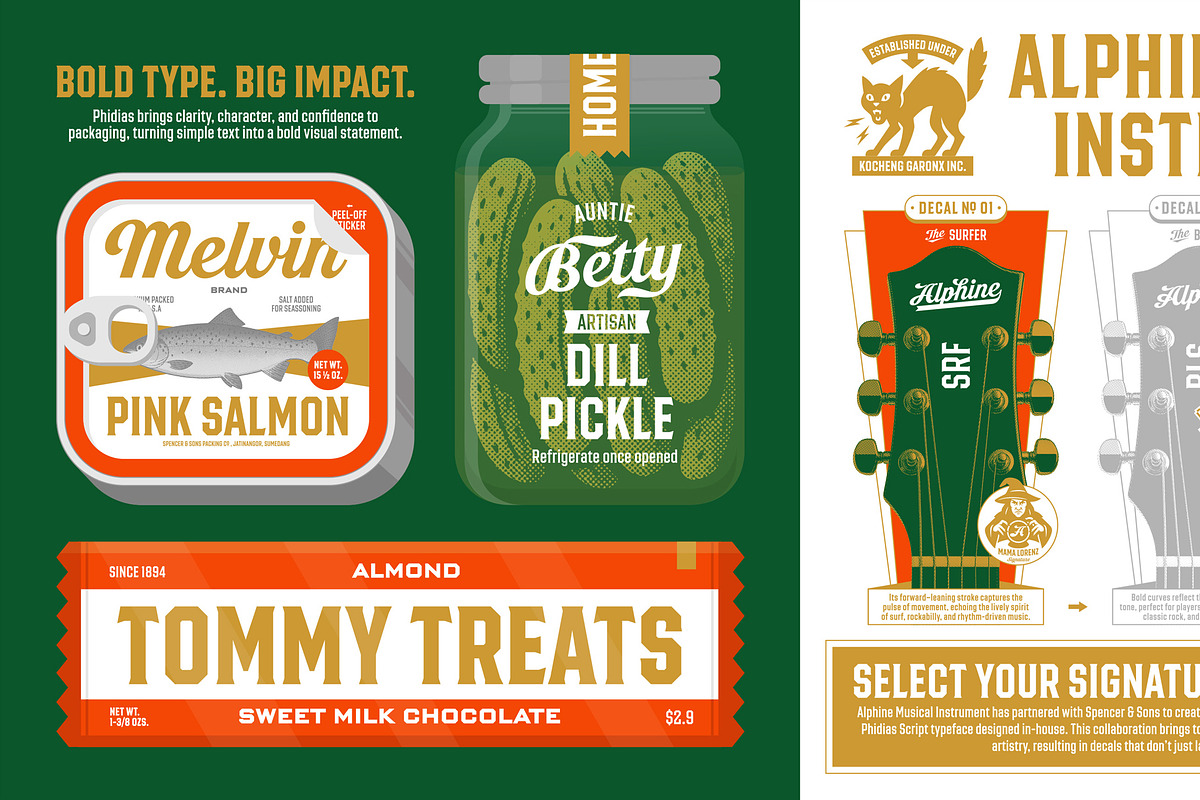 Phidias Font Collection, a Script Font by Spencer & Sons Co. (Photo 7 of 21)