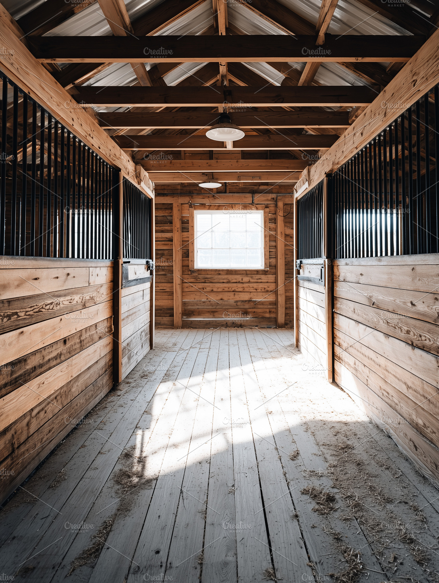 Rustic wooden horse stable interior, an Architecture Photo by MistyDay
