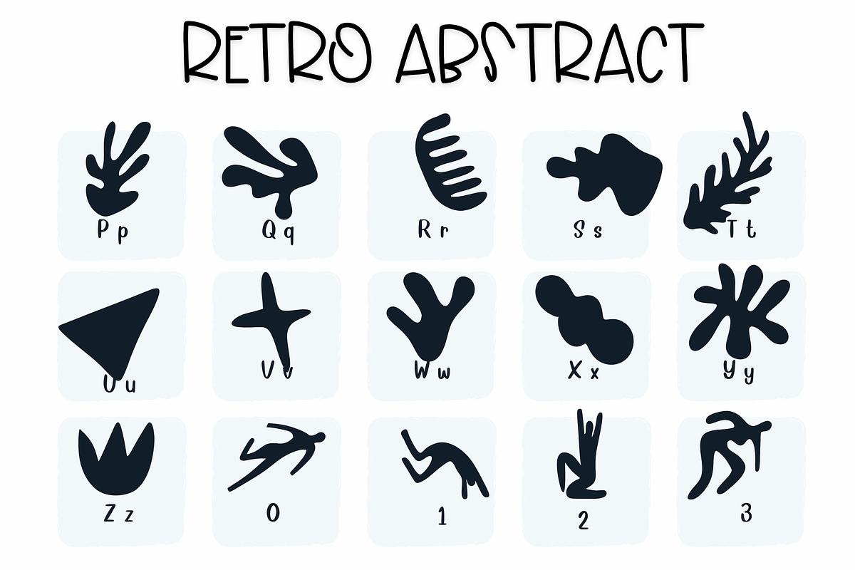 Retro abstract | Symbols Fonts preview 6