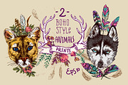 Boho animals 2, an Animal Illustration by Steshnikova (Thumbnail 1 of 6)
